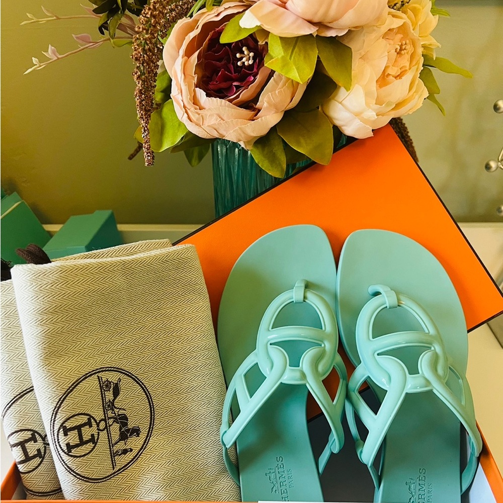 Hermes Mint Green Sandals